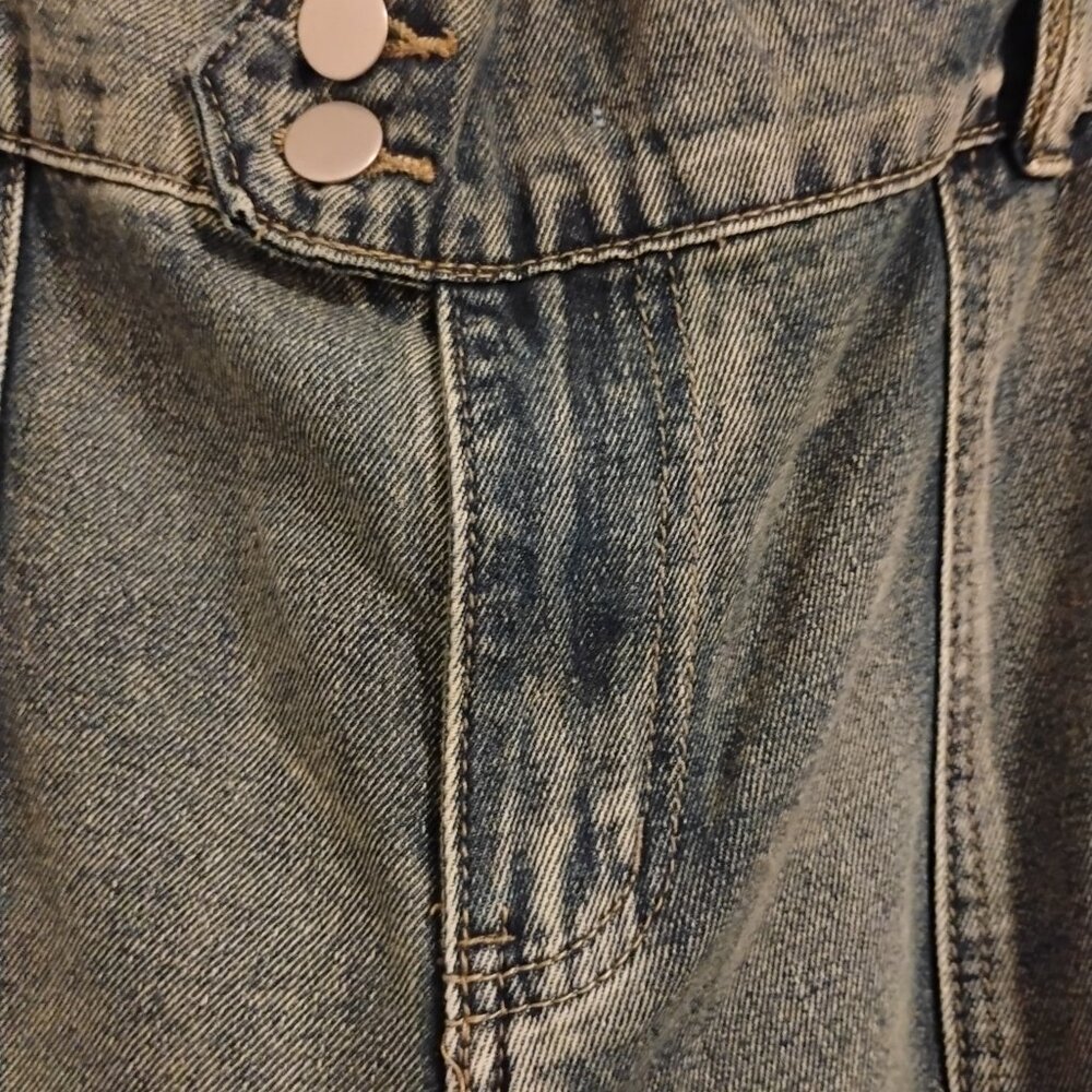 Shein Plus Size Casual Daily Distressed Wide Leg Jeans with Slant Pockets Sz. 1X - Picture 5 of 16